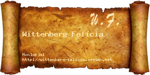 Wittenberg Felícia névjegykártya