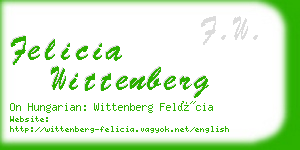 felicia wittenberg business card